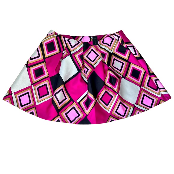 Lane Bryant women's fuchsia geometric diamond print skirt NWT size 26 - Picture 2 of 10
